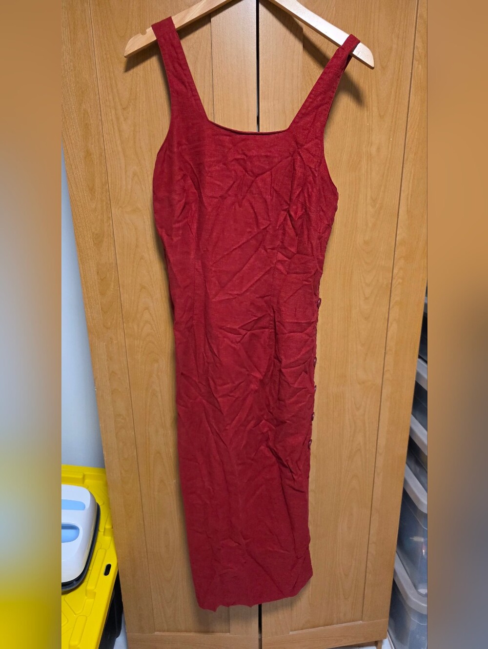 Vintage La Redoute Linen Blend Midi Dress